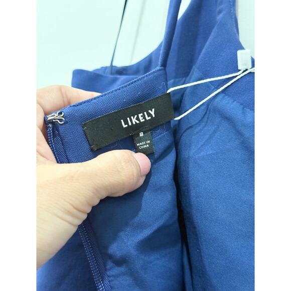 Likely Constance Front Slit Bodycon Mermaid Formal Gown Navy Women's Size 8 - Picture 5 of 6